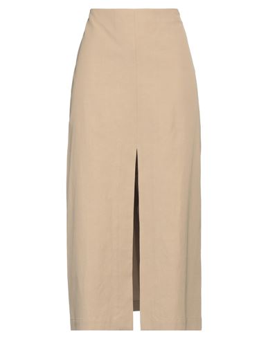 Sara Lanzi Woman Maxi Skirt Sand Size M Viscose, Cotton In Beige