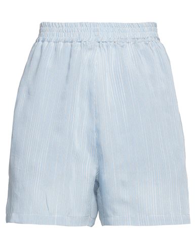 Douuod Woman Shorts & Bermuda Shorts Light Blue Size 6 Viscose, Silk
