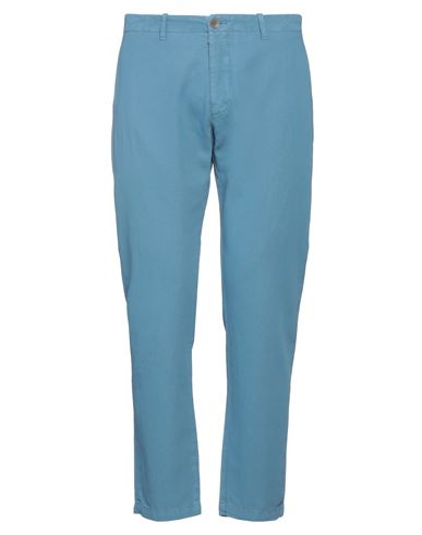 Yan Simmon Man Pants Pastel Blue Size 34 Cotton, Linen