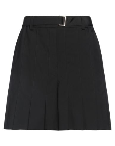 SACAI SACAI WOMAN SHORTS & BERMUDA SHORTS BLACK SIZE 1 POLYESTER, WOOL 