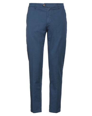 Yan Simmon Man Pants Navy Blue Size 34 Cotton, Linen, Elastane