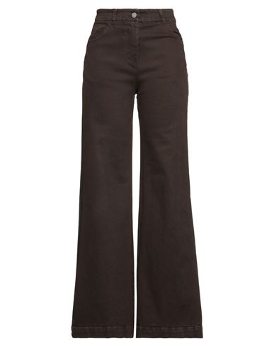 Nude Woman Pants Cocoa Size 4 Cotton, Elastane In Brown
