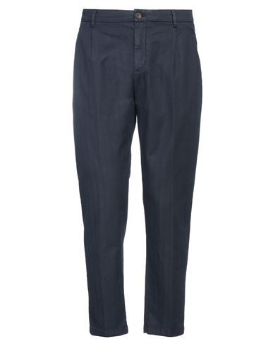 Shop Yan Simmon Man Pants Navy Blue Size 34 Cotton, Linen, Elastane