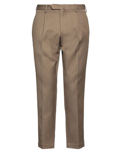 Shop Santaniello Man Pants Khaki Size 34 Cotton, Linen In Beige