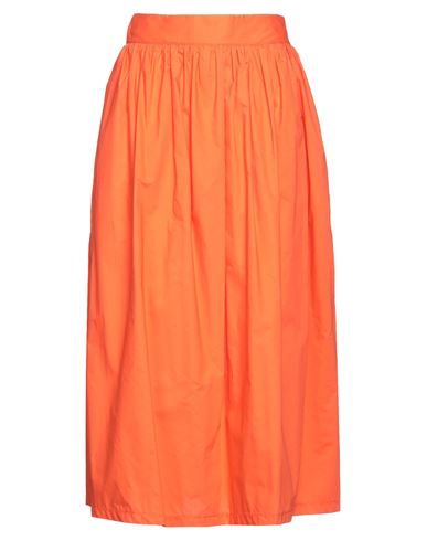 Croche Crochè Woman Midi Skirt Orange Size S Cotton