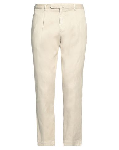 Santaniello Man Pants Beige Size 38 Linen, Cotton, Elastane