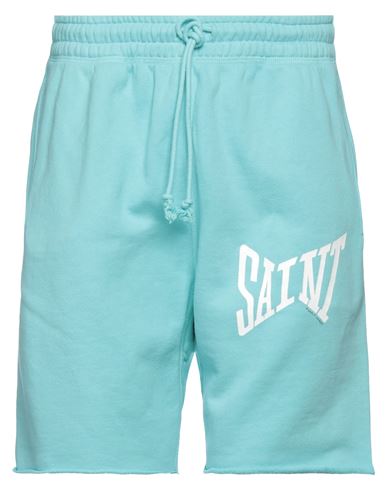 Saint Michael Man Shorts & Bermuda Shorts Turquoise Size L Cotton In Blue