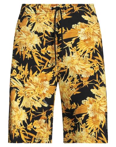 Just Cavalli Man Shorts & Bermuda Shorts Gold Size L Cotton