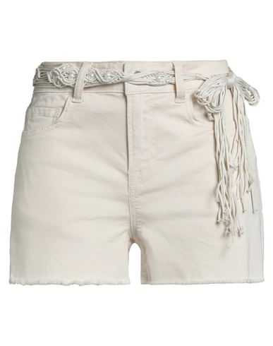 Liu •jo Woman Denim Shorts Cream Size 30 Cotton, Elastane