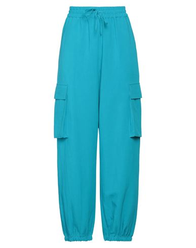 Rue Du Bac Woman Pants Turquoise Size 2 Viscose, Linen In Blue