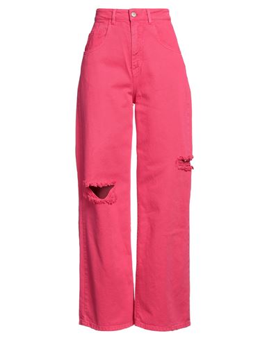 Icon Denim Woman Denim Pants Fuchsia Size 23 Cotton In Pink