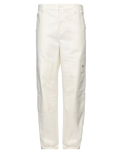 Dickies Man Pants Ivory Size 30 Polyester, Cotton In White
