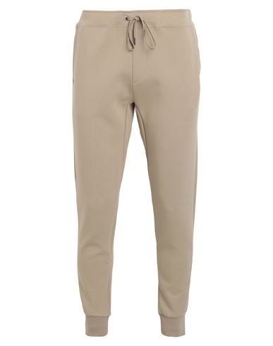 Shop Polo Ralph Lauren Double-knit Jogger Pant Man Pants Sand Size L Cotton, Recycled Polyester In Beige