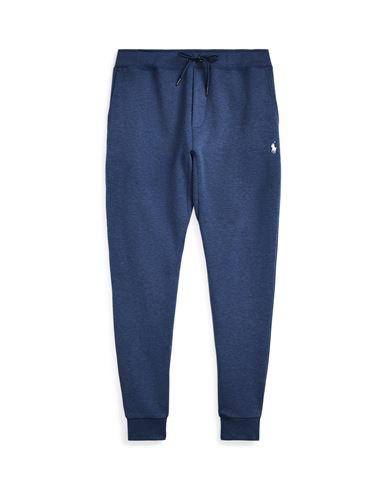 Shop Polo Ralph Lauren Double-knit Jogger Pant Man Pants Slate Blue Size L Cotton, Recycled Polyester