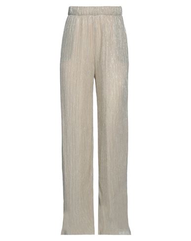 The Lulù Woman Pants Beige Size L Polyester, Metallic Fiber