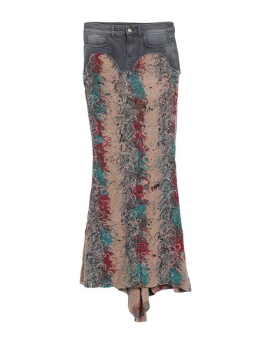 Shop Vitelli Woman Maxi Skirt Grey Size 2 Wool, Cotton, Polyamide, Acrylic, Elastane