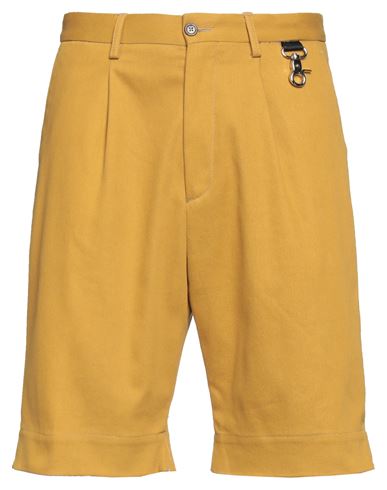 Paura Man Shorts & Bermuda Shorts Mustard Size 34 Cotton In Yellow