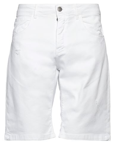 Pont Denim Man Denim Shorts White Size 34 Cotton, Elastane