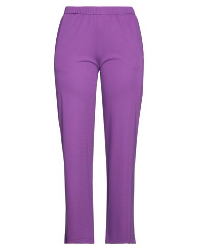 Rue Du Bac Woman Pants Purple Size 6 Viscose, Polyamide, Elastane