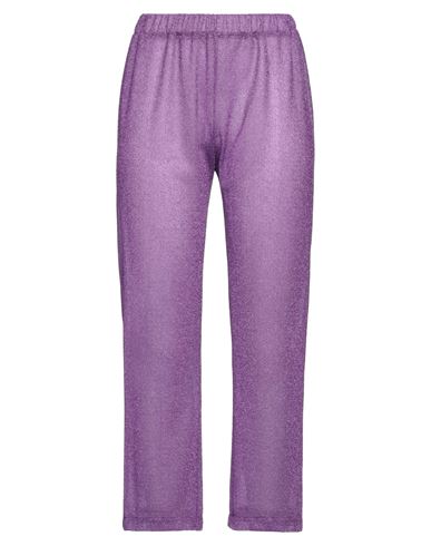 The M .. Woman Pants Purple Size Xs Polyamide, Metallic Fiber