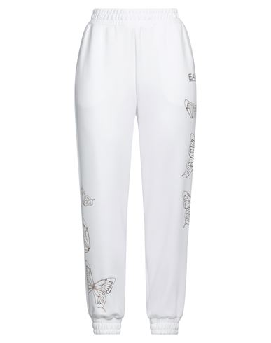 EA7 EA7 WOMAN PANTS WHITE SIZE XXL POLYESTER, MODAL, ELASTANE 