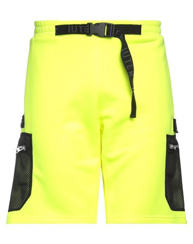 Iuter Man Shorts & Bermuda Shorts Yellow Size Xl Polyester, Cotton, Polyamide