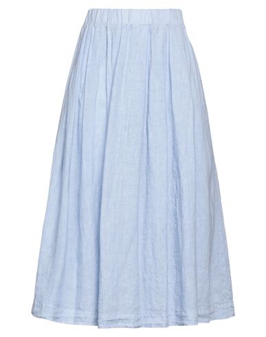 Isabella Clementini Woman Midi Skirt Light Blue Size 6 Linen