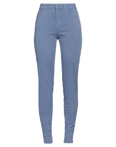 Emporio Armani Woman Pants Slate Blue Size 27 Cotton, Viscose, Elastane In Blue