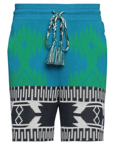 Shop Alanui Woman Shorts & Bermuda Shorts Azure Size L Cotton, Polyamide In Blue