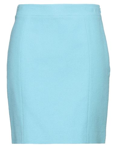 Shop Moschino Woman Mini Skirt Sky Blue Size 14 Cotton, Polyamide