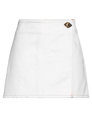 Ganni Woman Denim Skirt White Size 2 Cotton