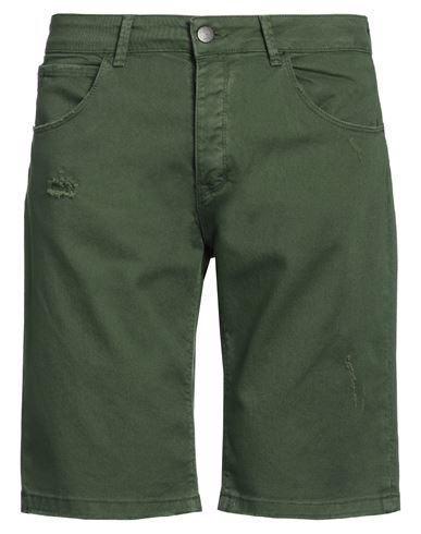 Shop Pont Denim Man Shorts & Bermuda Shorts Military Green Size 34 Cotton, Elastane