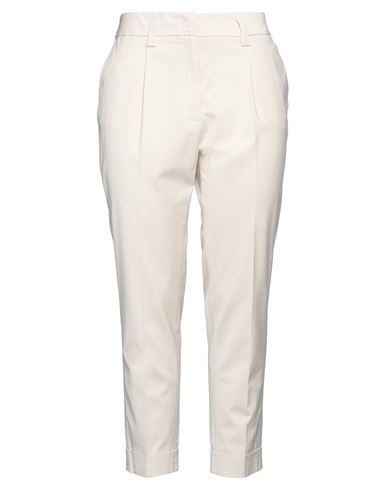 Peserico Woman Pants Cream Size 12 Viscose, Linen, Elastane In White