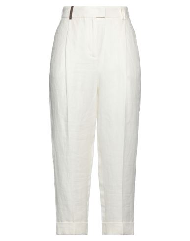 Peserico Woman Pants Ivory Size 6 Linen In Gray