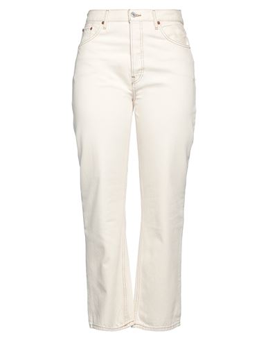 Re/done Woman Jeans Cream Size 29 Cotton In White
