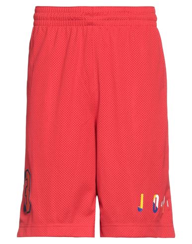Jordan Man Shorts & Bermuda Shorts Red Size M Polyester In Gold