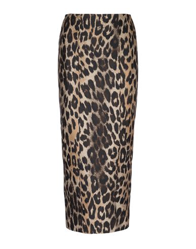 Balmain Animal Patterned Pencil Skirt In Brown
