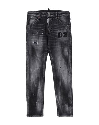 Shop Dsquared2 Toddler Boy Jeans Black Size 6 Cotton, Elastane, Cowhide