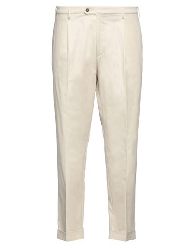 Shop Michele Carbone Man Pants Cream Size 30 Cotton, Elastane In White