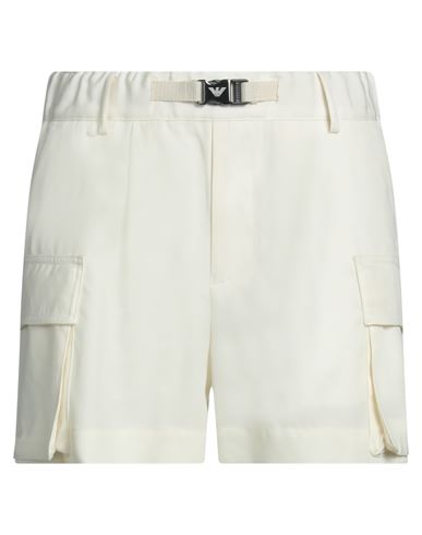 Emporio Armani Man Shorts & Bermuda Shorts Cream Size 36 Virgin Wool In White