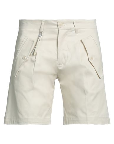Gazzarrini Man Shorts & Bermuda Shorts Ivory Size 28 Cotton, Elastane In White