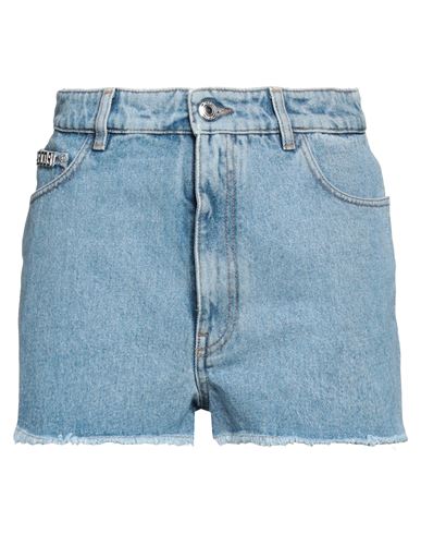 Gcds Woman Denim Shorts Blue Size 28 Cotton