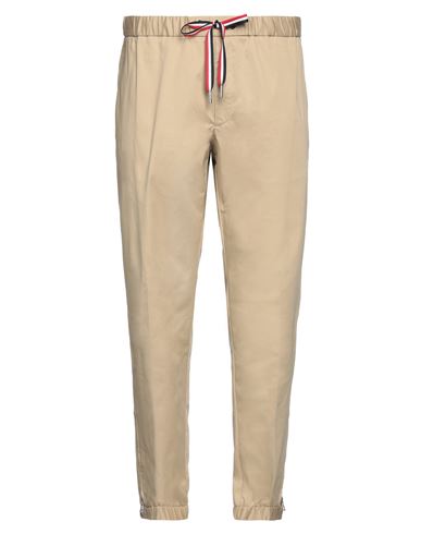 Moncler Man Pants Beige Size 38 Cotton, Elastane