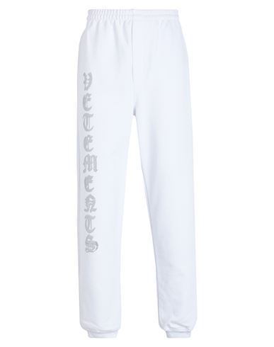 Vetements Man Pants White Size L Cotton, Polyester