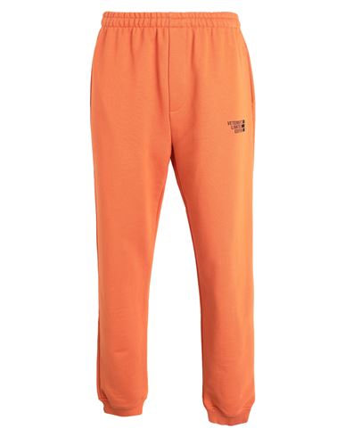 Vetements Man Pants Orange Size S Cotton, Polyester