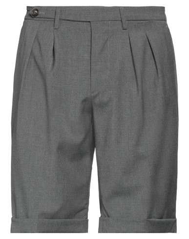 Michele Carbone Man Shorts & Bermuda Shorts Lead Size 30 Polyester, Wool, Elastane, Cotton In Grey