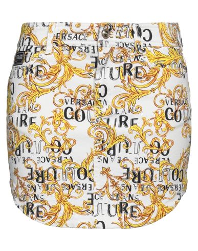 Versace Jeans Couture Woman Denim Skirt White Size 6 Cotton, Elastane
