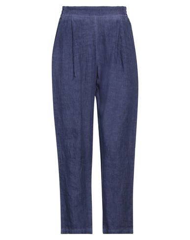 120% LINO 120% LINO WOMAN PANTS BLUE SIZE 2 LINEN 