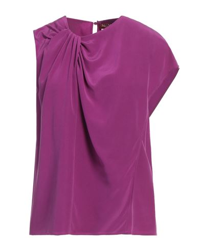 Max Mara Studio Woman Top Mauve Size 8 Silk In Purple