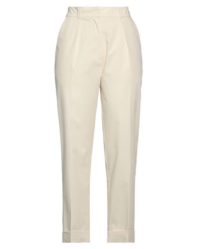 I Heart Woman Pants Ivory Size S Cotton, Polyester, Elastane In White